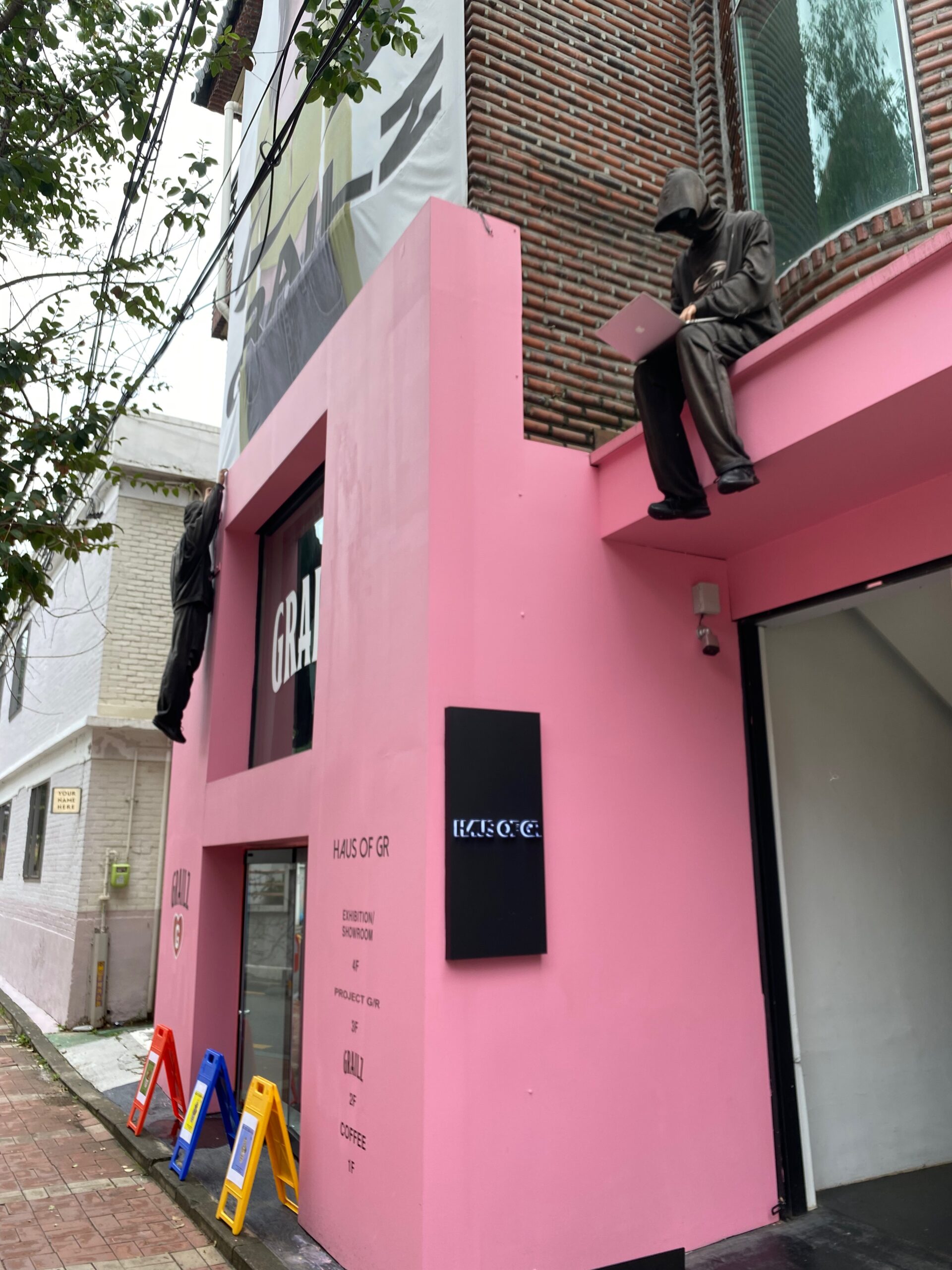 A Seoul back street away from Myeongdong, where neighbourhood character replaces brand retail
