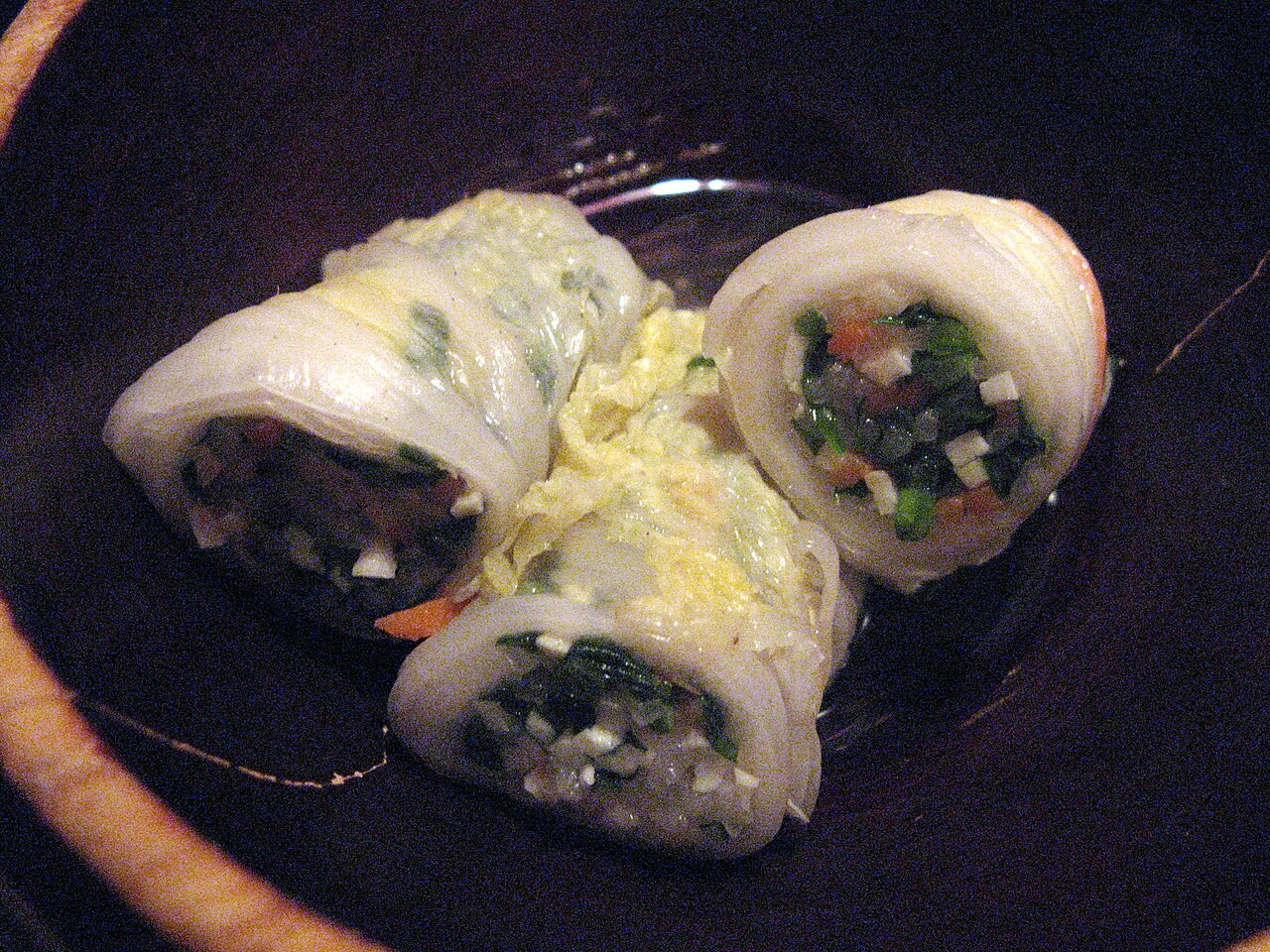 精進料理として出される白菜巻き「ペチュソン」