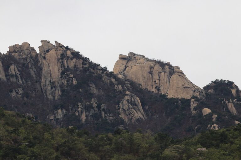 Baegundae terrace on Bukhansan in spring, the summit area for Bukhansan hiking
