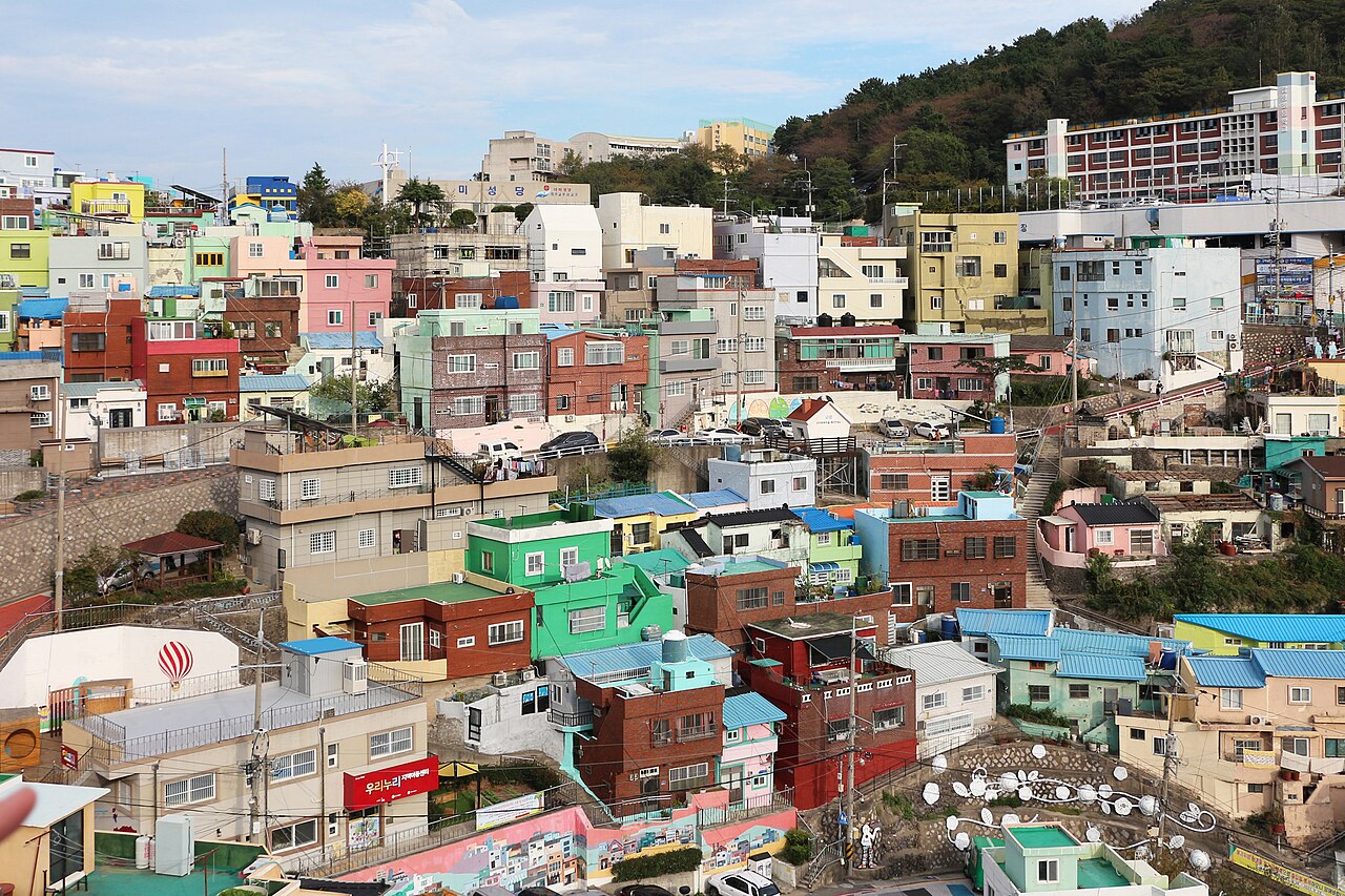 Hillside houses of Gamcheon Culture Village in Busan