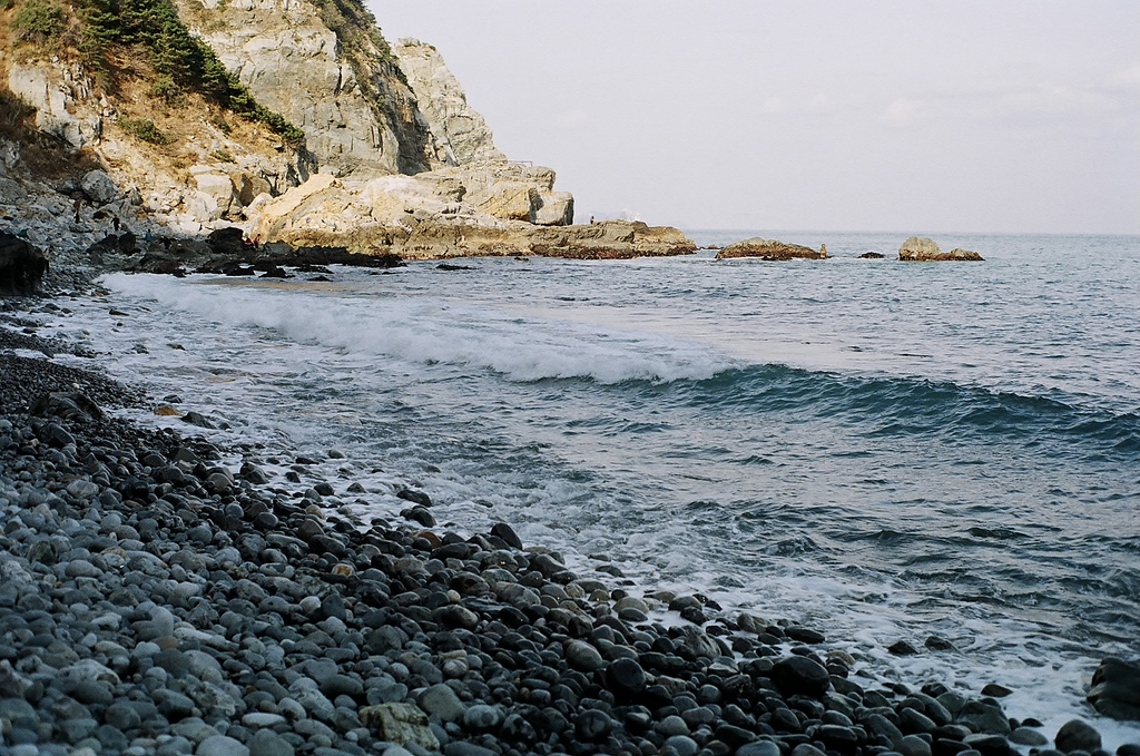 Rocky shoreline at Taejongdae in Busan