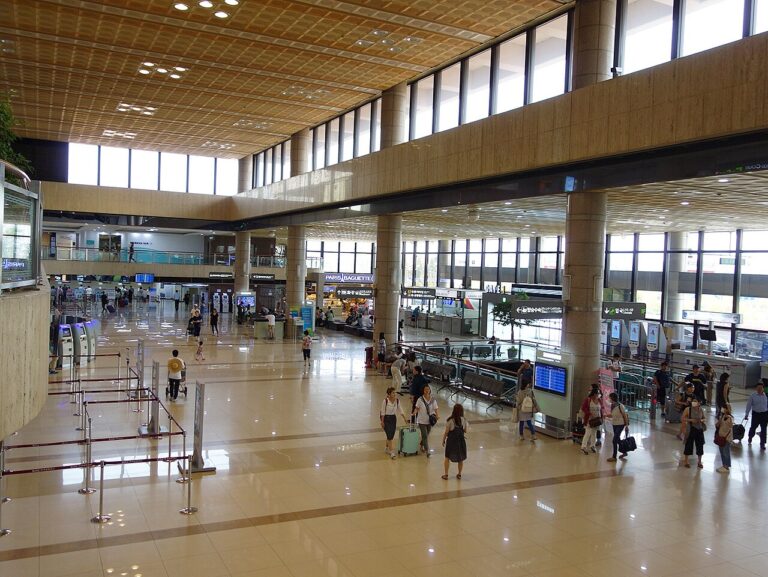 Gimpo Airport international terminal building, where luggage storage is on the first floor