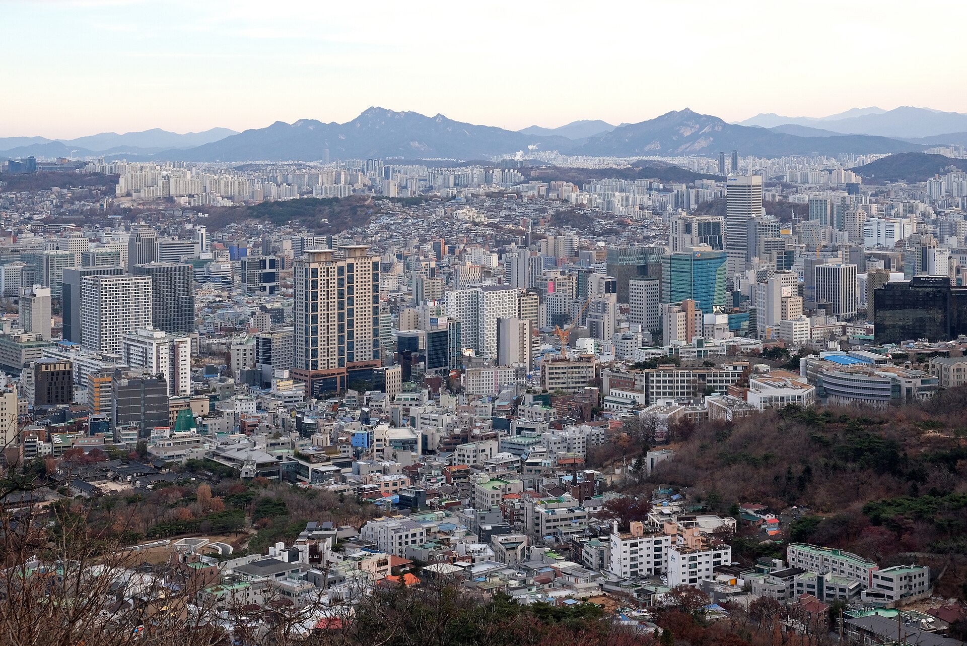 Seoul skyline from the top of Namsan