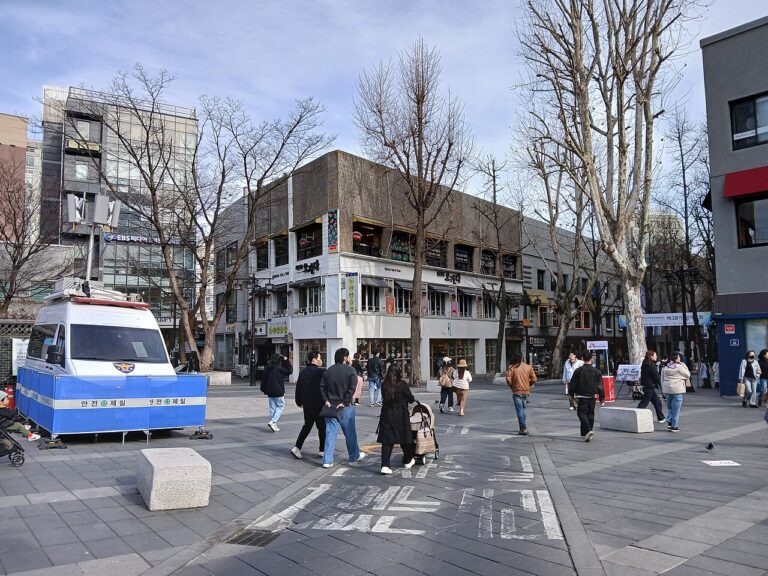 Incheon airport to Insadong: Insadong-gil street lined with shops and signs