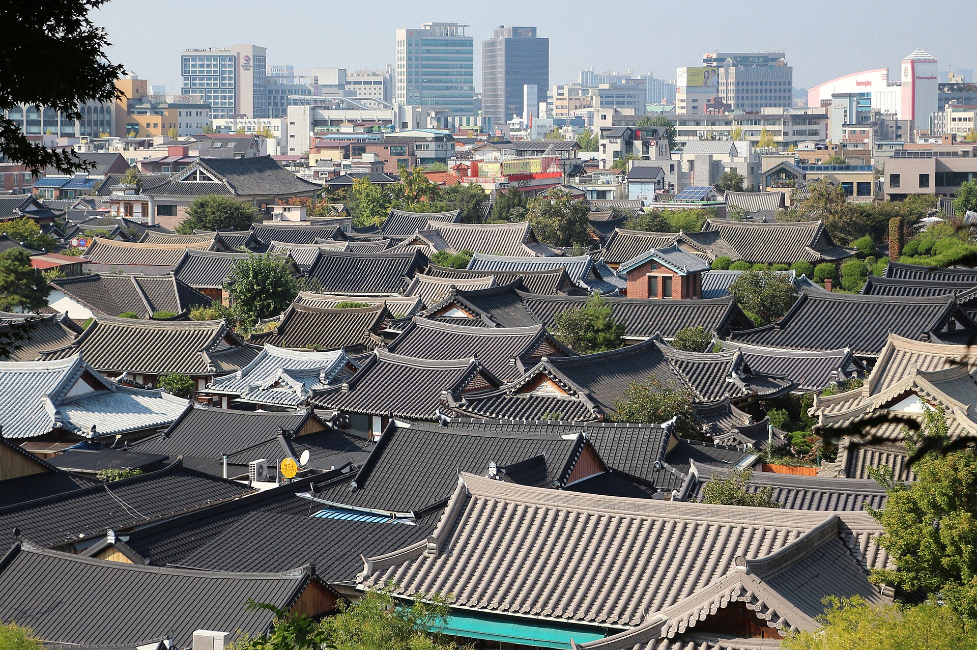 Tiled hanok rooftops in Jeonju Hanok Village