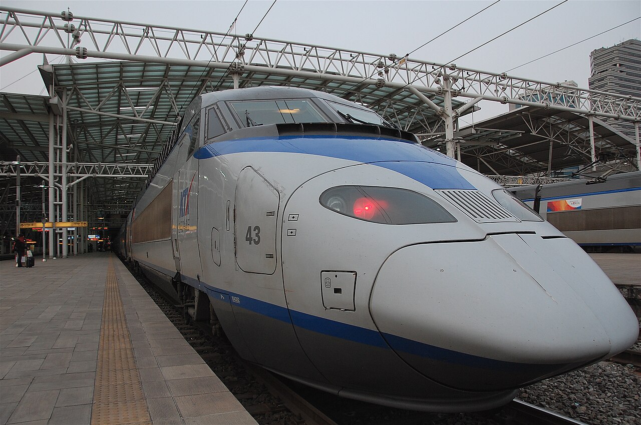 KTX high-speed train at Seoul Station, the start of the Seoul to Busan leg