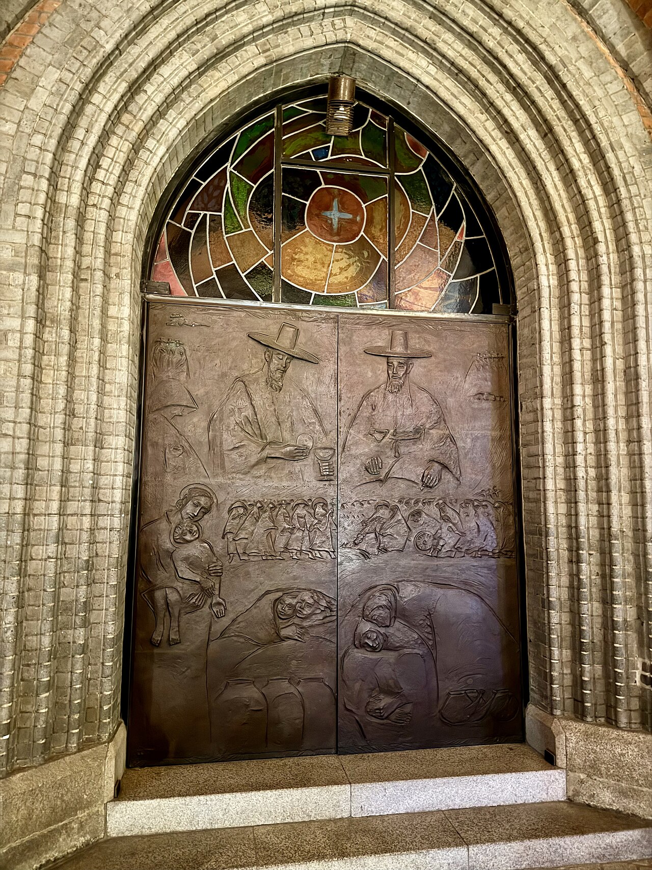 Gate of Myeongdong Cathedral near the Myeongdong subway station exits and luggage storage options for myeongdong luggage storage