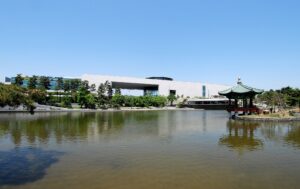 Front view of the National Museum of Korea in Yongsan, Seoul