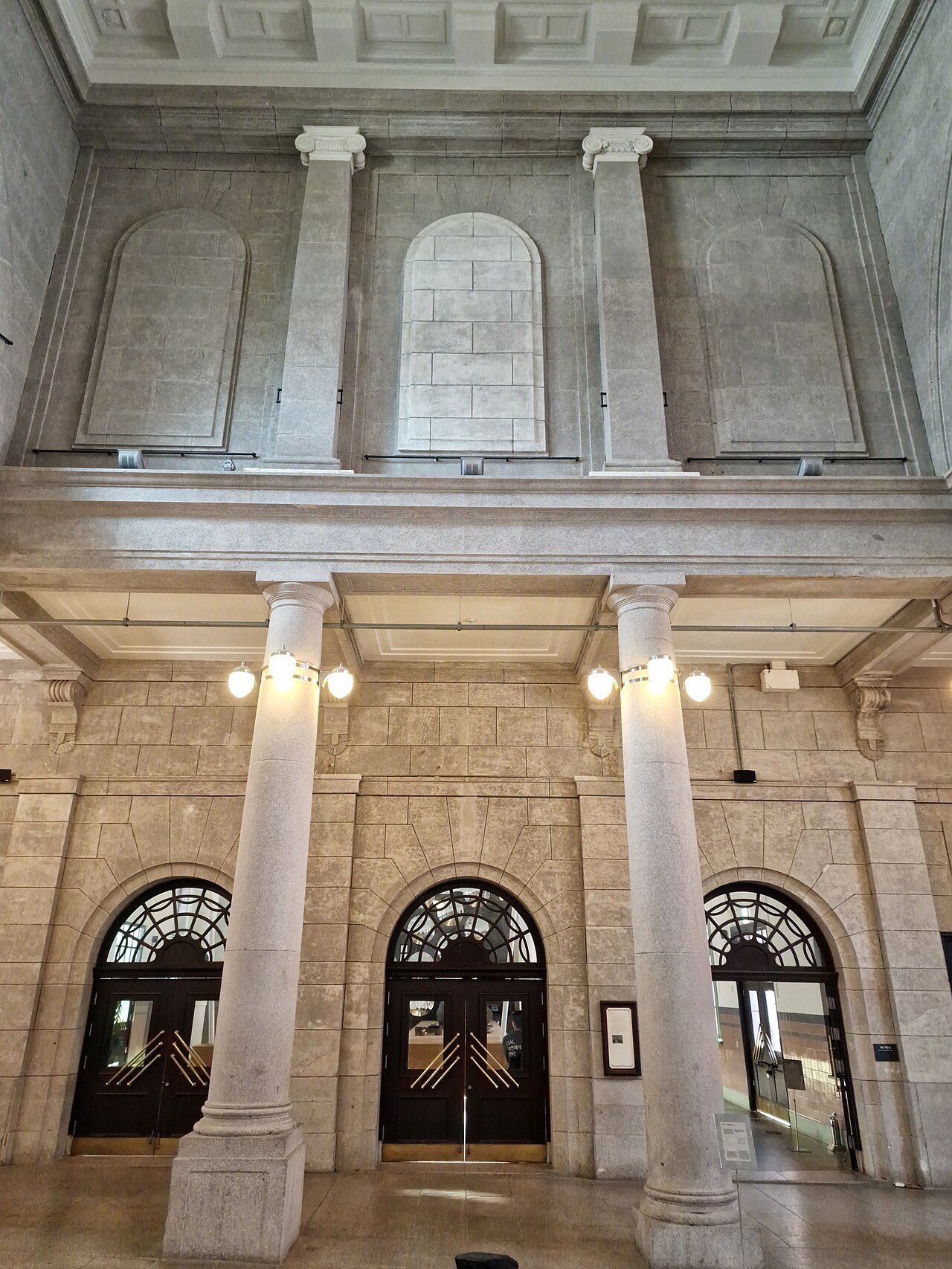 Interior of the Old Seoul Station building, next to the modern Seoul Station where luggage storage counters are