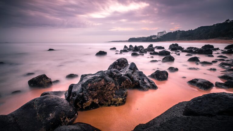 Jungmun Saekdal Beach on the south coast of Jeju Island