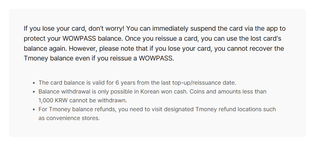 WOWPASS balance protection, validity and withdrawal rules